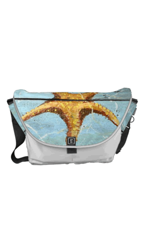 Starfish Sky Tropical Designer Messenger Bag